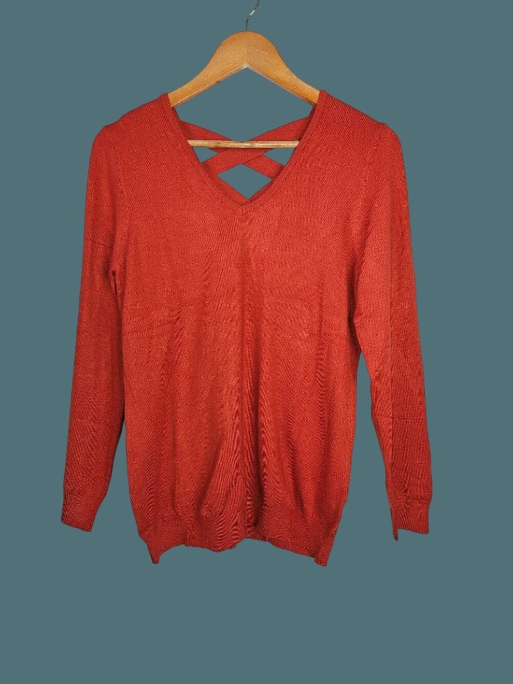 Love Ellie Stitch Fix V Neck Back Detail Pullover Sweater Women XS